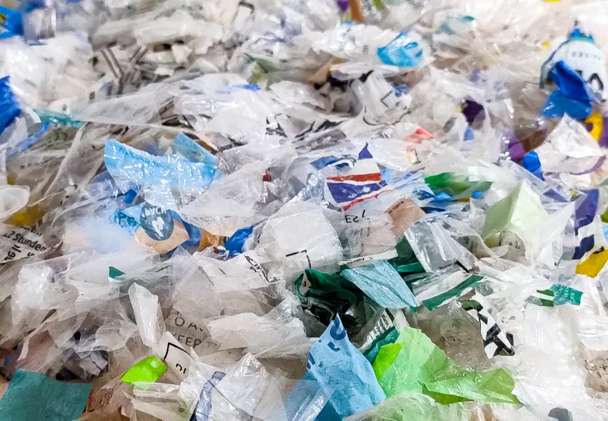 Mixed post-consumer plastic film waste