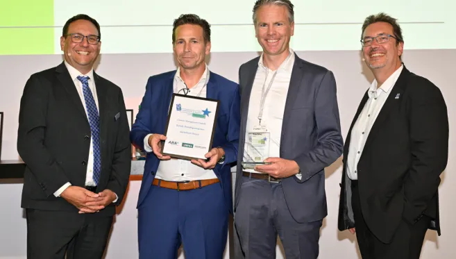 Coveris team receiving the Green Packaging Star Award 2025