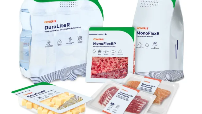 Coveris packaging films range with DuraLiteR, MonoFlexBP and MonoFlexE