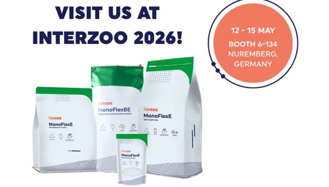 Visit Coveris at Interzoo 2026: MonoFlex pet food packaging