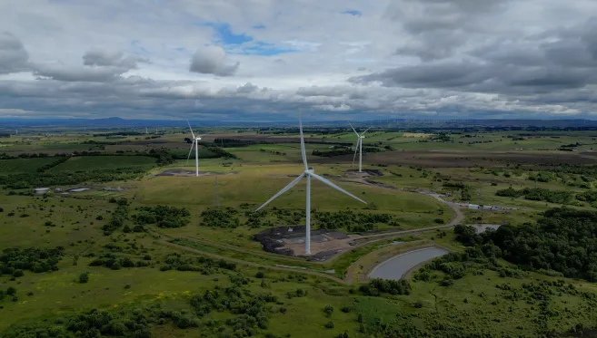 Wind turbines at a wind farm