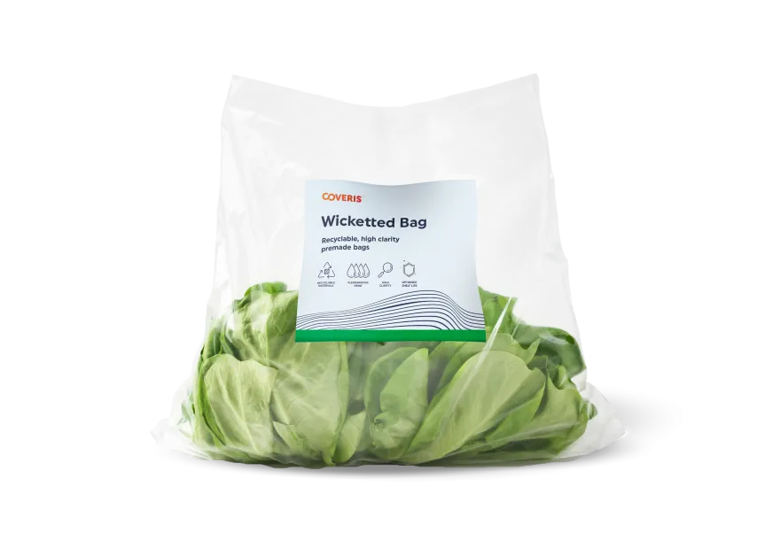 Lettuce packed in Coveris Wicketted bag