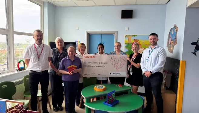 Coveris donation to the children's ward at Pilgrim Hospital