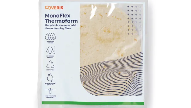 Tortilla wraps in a Coveris MonoFlex Thermoform recyclable pack