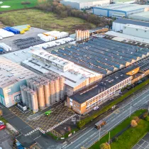 Coveris Packaging Plant in Winsford from an aerial view
