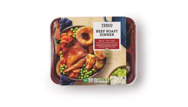 Tesco Beef Roast Dinner pack, gold at the FIA UK Awards