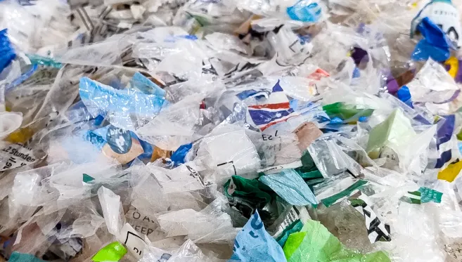 Mixed post-consumer plastic film waste