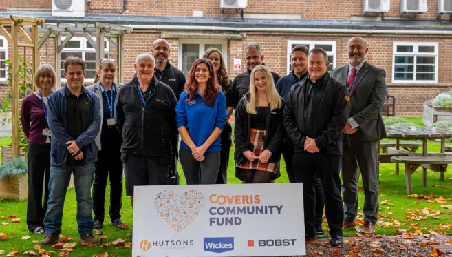 Coveris Community Fund team at Boston High School